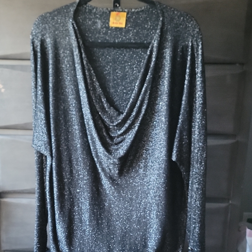 Ruby Rd. Black Fairy Sparkle Cowl Neck Top ๐ธ๐ธ๐ธ๐ธ๐ธ๐ธ๐ธ๐ธ๐ธ๐ธ๐ธ๐ธ๐ธ๐ธ๐ธ๐ธ๐ธ๐ธ - Picture 2 of 12